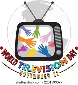 World Television Day Logo Design  illustration