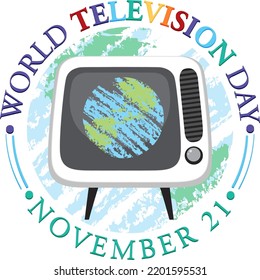 World Television Day Logo Design  illustration