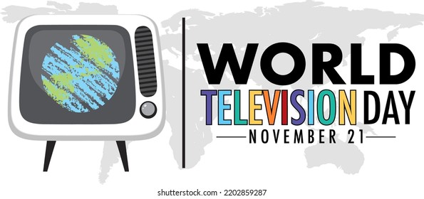 World Television Day Logo Design  illustration