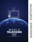 World Television Day November 21 vector poster