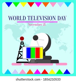 World Television Day. November 21. Holiday concept. Suitable for greeting card poster and banner.