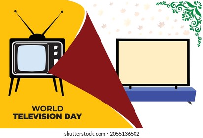 World Television Day. November 21. television cartoon vector illustration. Template for background, banner, card, poster.