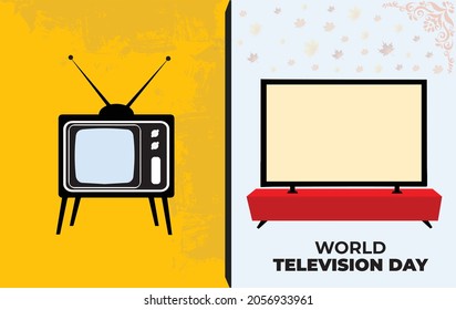World Television Day. November 21. television cartoon vector illustration. Template for background, banner, card, poster.