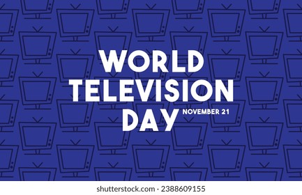 World Television Day. November 21. Seamless pattern. Poster, banner, card, background. Eps 10.