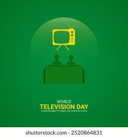 Día Mundial de la Televisión, 21 de noviembre. Concepto creativo de televisión moderna.