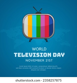 World Television Day November 21st with vintage TV illustration on isolated background