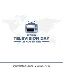 Dia Mundial da Televisão em 21 de novembro, ilustração do Dia Mundial da Televisão. Adequado para cartão, cartaz e banner.