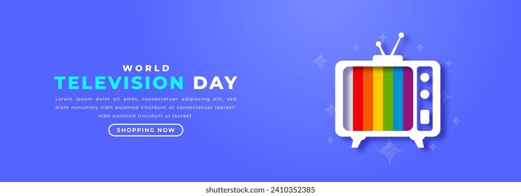 World Television Day Paper cut style Vector Design Illustration for Background, Poster, Banner, Advertising, Greeting Card