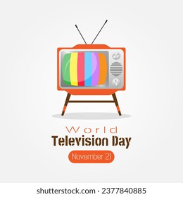 World Television Day poster with retro television