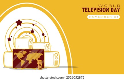 World Television Day template with television in various eras