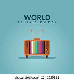 World television day, tv day poster, banner, background, post illustration design