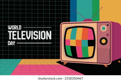 Dia mundial da televisão único modelo tv set