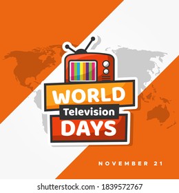 Ilustración de diseño de vectores del Día Mundial de la Televisión para carteles y antecedentes