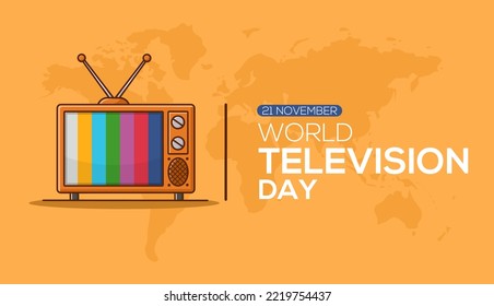 World Television Day Vector Illustration With Retro TV Flat Design. Holiday Concept Suitable for Greeting Card, Banner, Poster Etc.