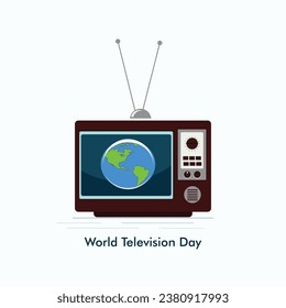 World Television Day vector, illustration. Retro television, classic television and old style television concept design.