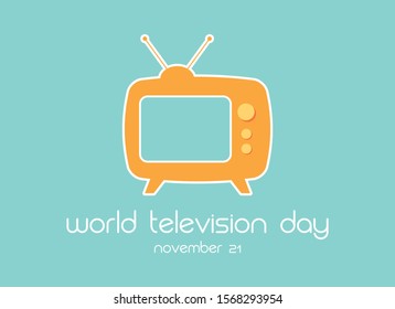 World Television Day vector. Television simple icon. Retro TV icon. Yellow vintage Television. Television Day Poster, November 21. Important day