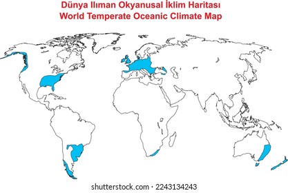 World Temperate Oceanic Climate Map