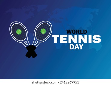 World Tennis Day Vector Template Design Illustration. Suitable for greeting card, poster and banner