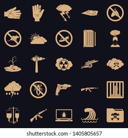 World tension icons set. Simple set of 25 world tension vector icons for web for any design