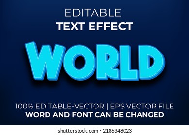 World text effect, easy to edit