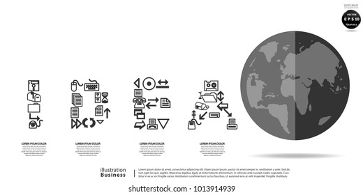 World - Text Idea and icon  - modern design Idea and Concept  Vector illustration Business  Infographic template.