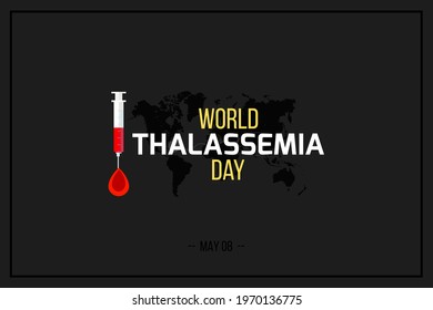 World Thalassemia Day vector background. Thalassemias are inherited blood disorders characterized by decreased hemoglobin production