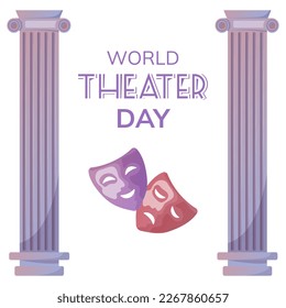 World theater day banner. Vector design