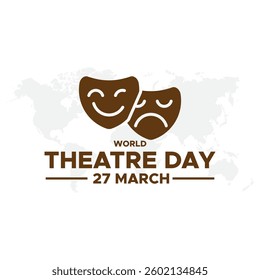 World Theater Day Vector Illustration on March 27. World theater day, March 27, concept greeting card, World Theater day banner design
