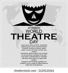 World theatre day, poster and banner vector