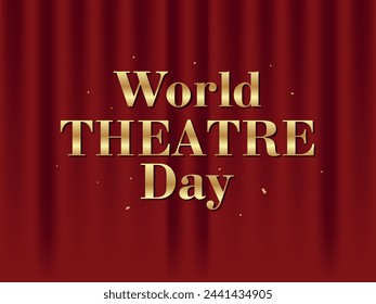 World Theatre Day Poster with Curtain