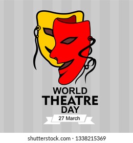 World theatre day, poster vector