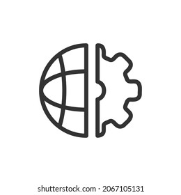 World thin line icon. Symbol in trendy outline style. Premium design for web and apps. Perfect for UI. 