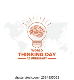 World Thinking Day celebration around the world. Vector Illustration Template.World Thinking Day Vector Design Template Background