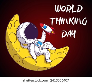 World Thinking Day. Thinking concept background. Brain shape bulb vector illustration
banner, card, poster. 