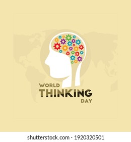 Diseño del Día Mundial del Pensamiento con un colorido conjunto de mentes 