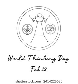 World Thinking Day single line art suitable for commemorating the day.