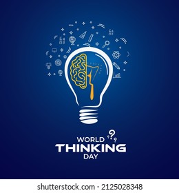 World Thinking Day. Template for background, banner, card, poster. vector illustration.