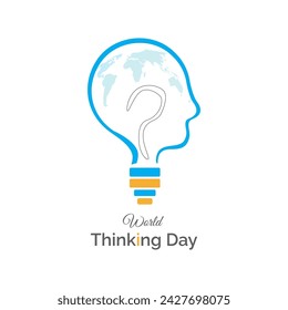 World Thinking Day. Template for background, banner, card and poster. vector illustration.	Idea, imagination and human brain concept design.