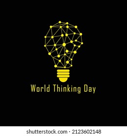World Thinking Day Vector Illustration. illustration of a lamp with yellow geometric lines. Perfect for Greeting Cards, Posters and Banners.