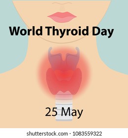 World Thyroid Day. May 25. Holiday in may. Stock Vector illustration.