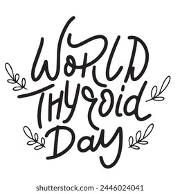 World Thyroid Day text banner. Hand drawn vector art.
