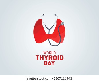 World Thyroid Day which is held on 25 may. Can be used for poster, banner, medical designs, backgrounds, symbol and print
