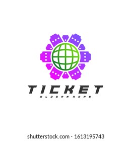 World Ticket logo design concept vector, Template, Creative design, Icon symbol