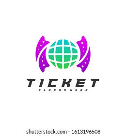 World Ticket logo design concept vector, Template, Creative design, Icon symbol