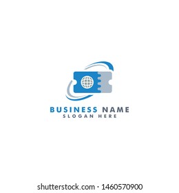 world ticket logo icon template design - vector