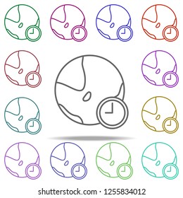 World time icon. Element of time value icon for mobile concept and web apps. Thin line World time icon can be used for web and mobile on white background