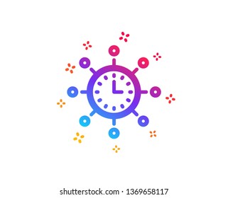 World time icon. Global watch sign. Dynamic shapes. Gradient design world time icon. Classic style. Vector