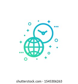 world time icon on white