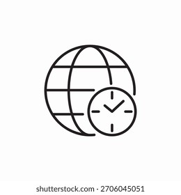 Vector de signo de icono de hora mundial
