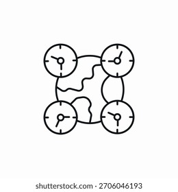 Vector de signo de icono de hora mundial